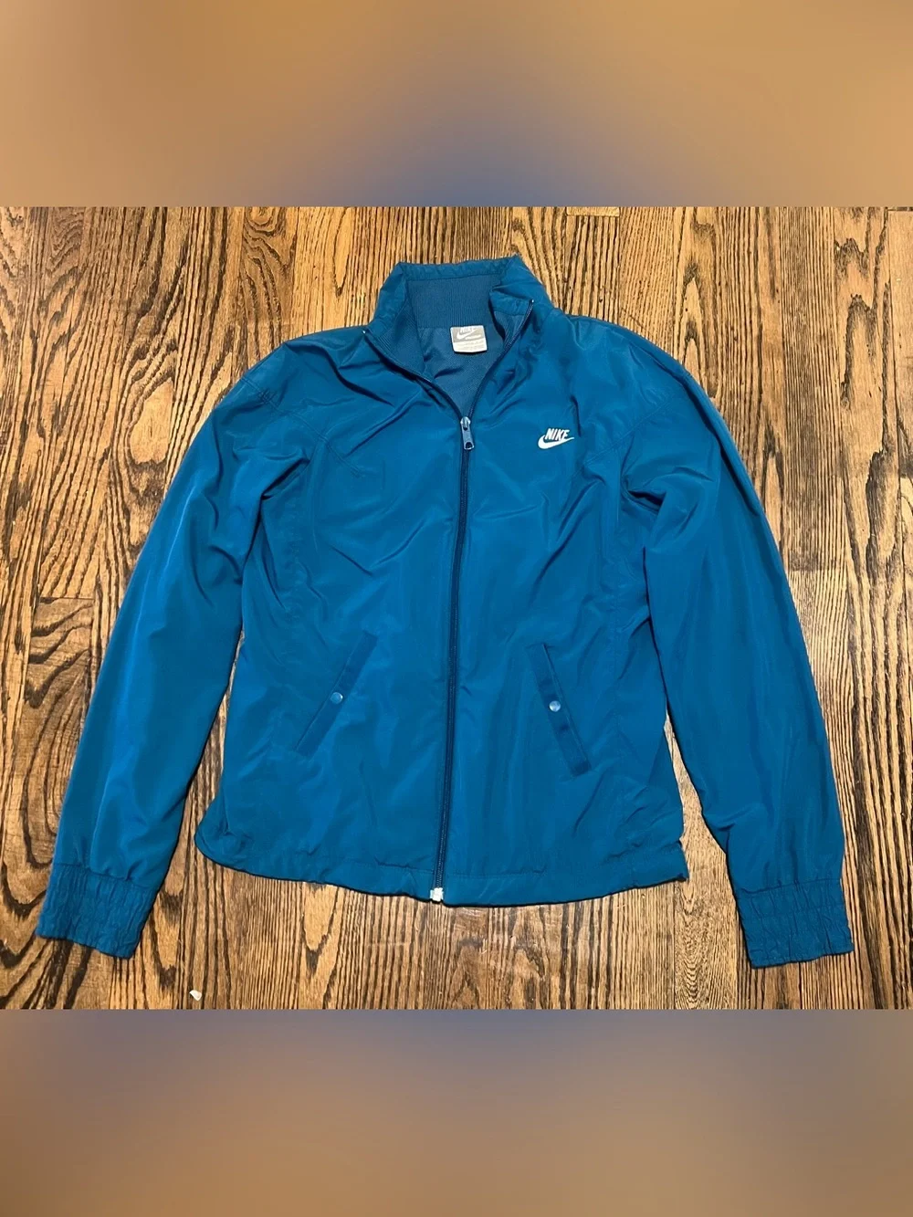 Nike Women's Teal Blue Zip-Up Bomber Jacket